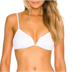 L*Space White Helena V-Wire Front Bikini Top